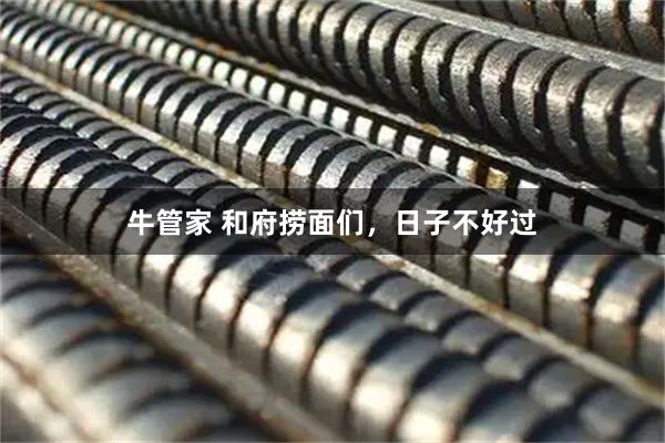 牛管家 和府捞面们，日子不好过
