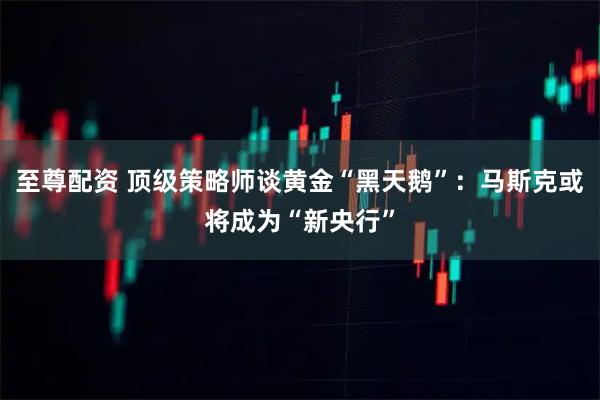至尊配资 顶级策略师谈黄金“黑天鹅”：马斯克或将成为“新央行”
